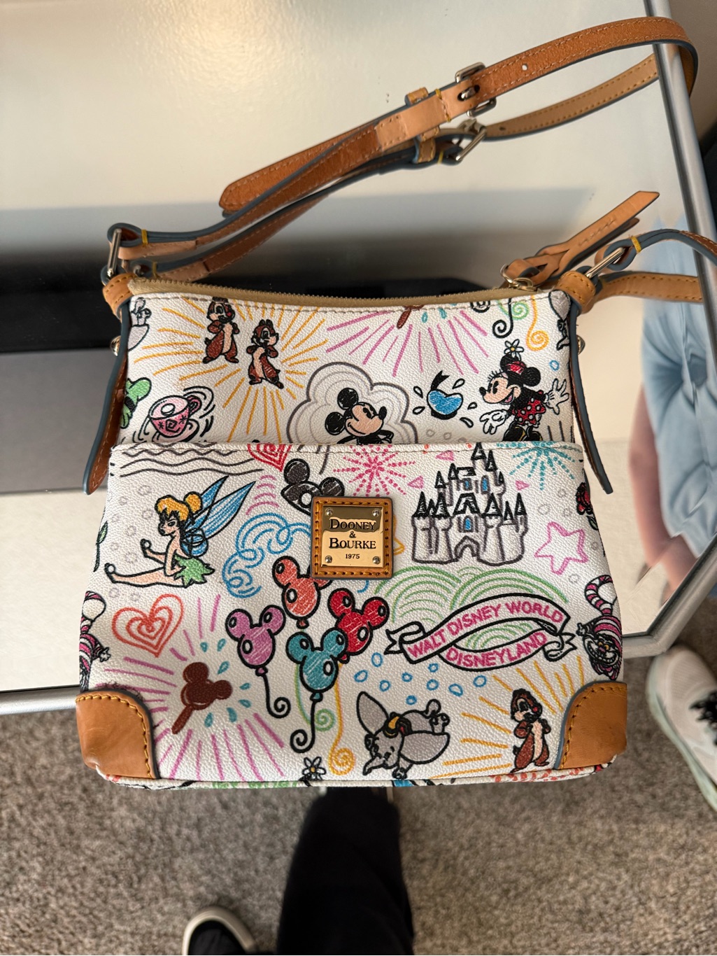 Dooney & Bourke White Multi-Color Disney Print Crossbody